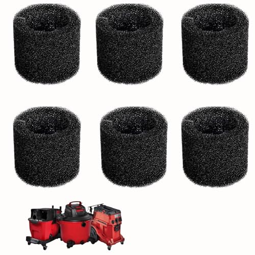 Muffler Diffuser Foam Wet/Dry Vac Attachment, Black, Model CMXZVBE38660, 6 Pack