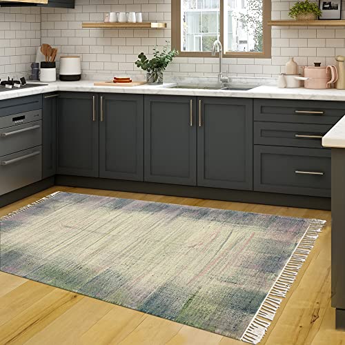 Tapis de sol indien fait à la main, l'excellence du tissage plat