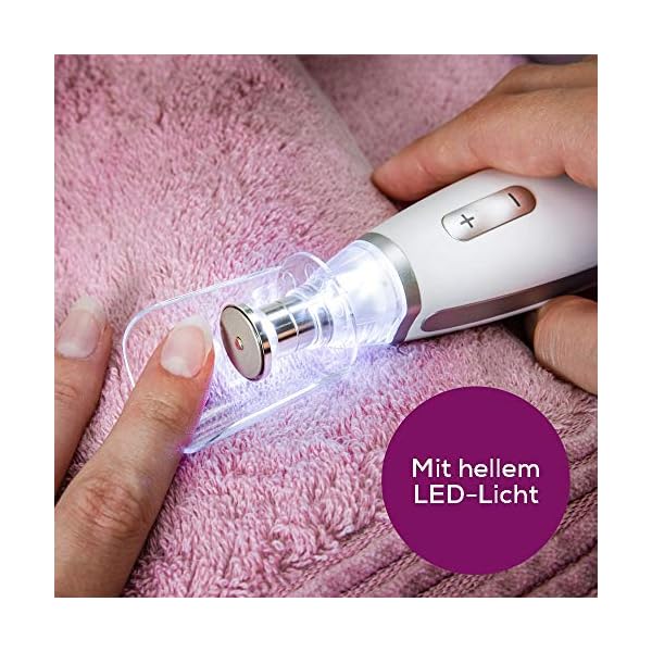 Beurer MP 62 Maniküre-/ Pediküre-Set, elektrische Nagelfeile mit 10 hochwertigen Nagelpflege-Aufsätzen, LED Licht… – Bild 5