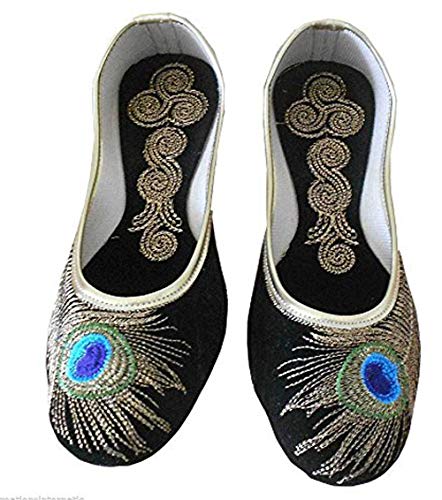 Kalra Creations Women Shoes Traditional Indian Velvet Ethnic Flip-Flops Flats Black 10 M Kalra Creations Women Shoes Traditional Indian Velvet Ethnic Flip-Flops Flats Black 10 M