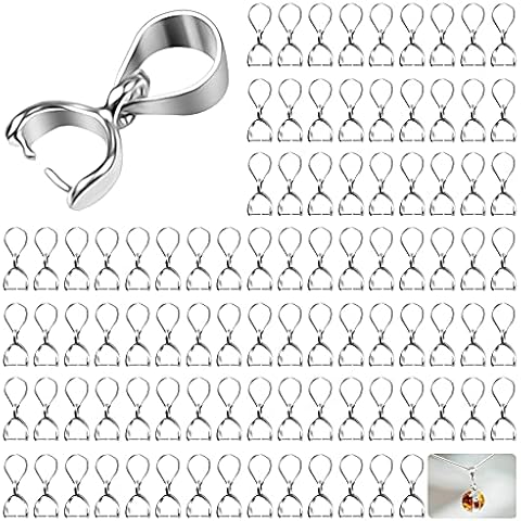 LuluDa 150 PCS Copper Pinch Clasp Bails Cover