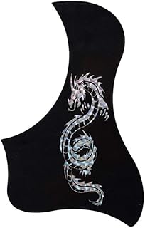 Durable Guitar Pickguard Scratch Plate for Acoustic/Wood Guitar Accessory DIY - Black, Silver Dragon Black Silver Dragon