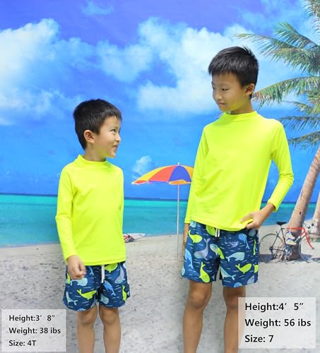 MILANKERR Toddler Boys Rash Guard Sets,Swim Trunks with Compression Liner UPF50+2
