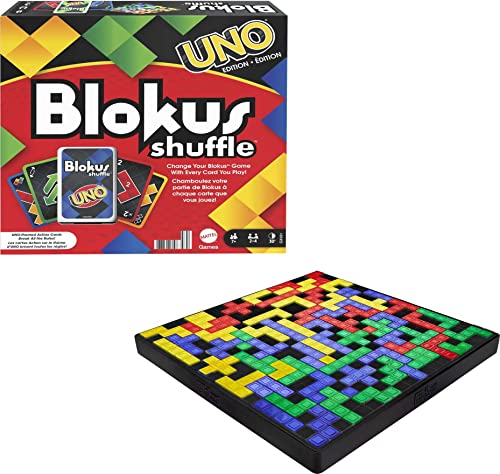 Mattel Games Blokus Shuffle: UNO Edition Strategy Board Game for 2 to 4 Players, Gift for Kid, Family or Adult Game Night, Ages 6 Years & Older [Amazon Exclusive]