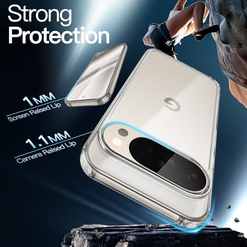 Image of JETech Cover Case for Google Pixel 10 Pro XL 2025, Non-Yellowing Shockproof Bumper Protective Phone Cover, Anti-Scratch Hard PC Back (Clear)