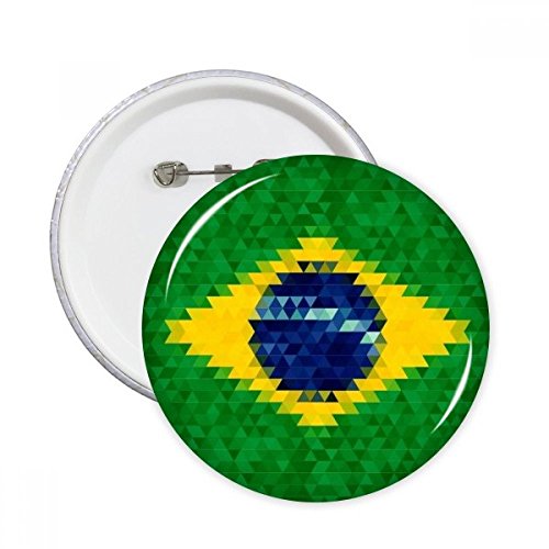 Mosaïque Brésil Drapeau Coupe du Monde badge bouton rond XXL multicolore pour customisation vêtement