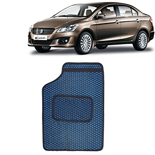Image of Kingsway Dotted Design Car Floor Foot Mats Universal Fit for Maruti Suzuki Ciaz, Model Year : 2014-2017, Water and Dustproof, Color Blue, Set of 5 Pieces