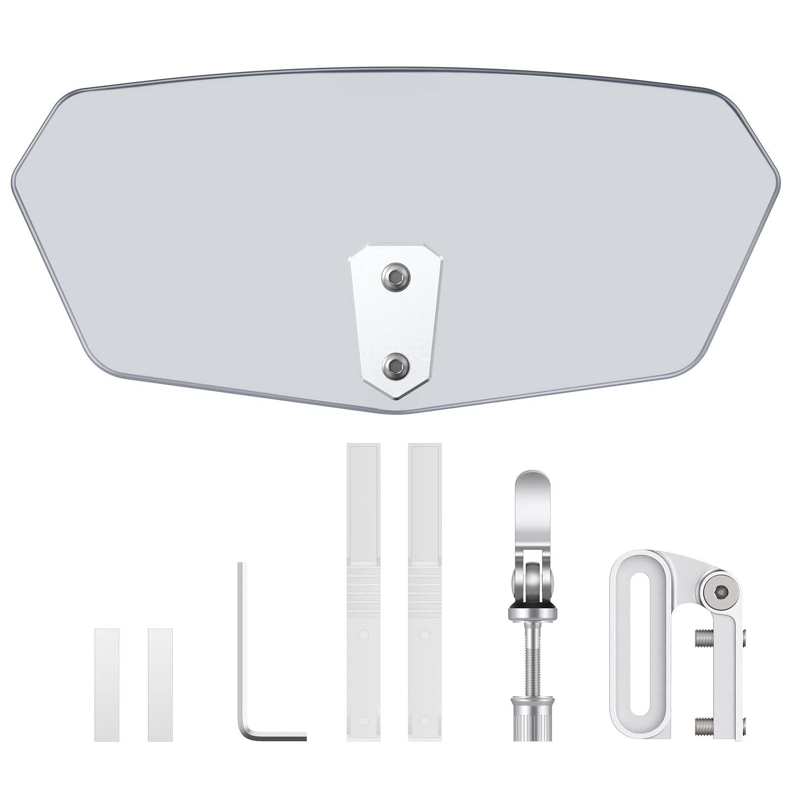 Anbte Motorfiets Windschermdeflector-Transparant Verstelbaar Windscherm voor Motorfietsen Universele Windschermspoiler voor Motorfietsen/Racing Bikes met Clip-Transparant