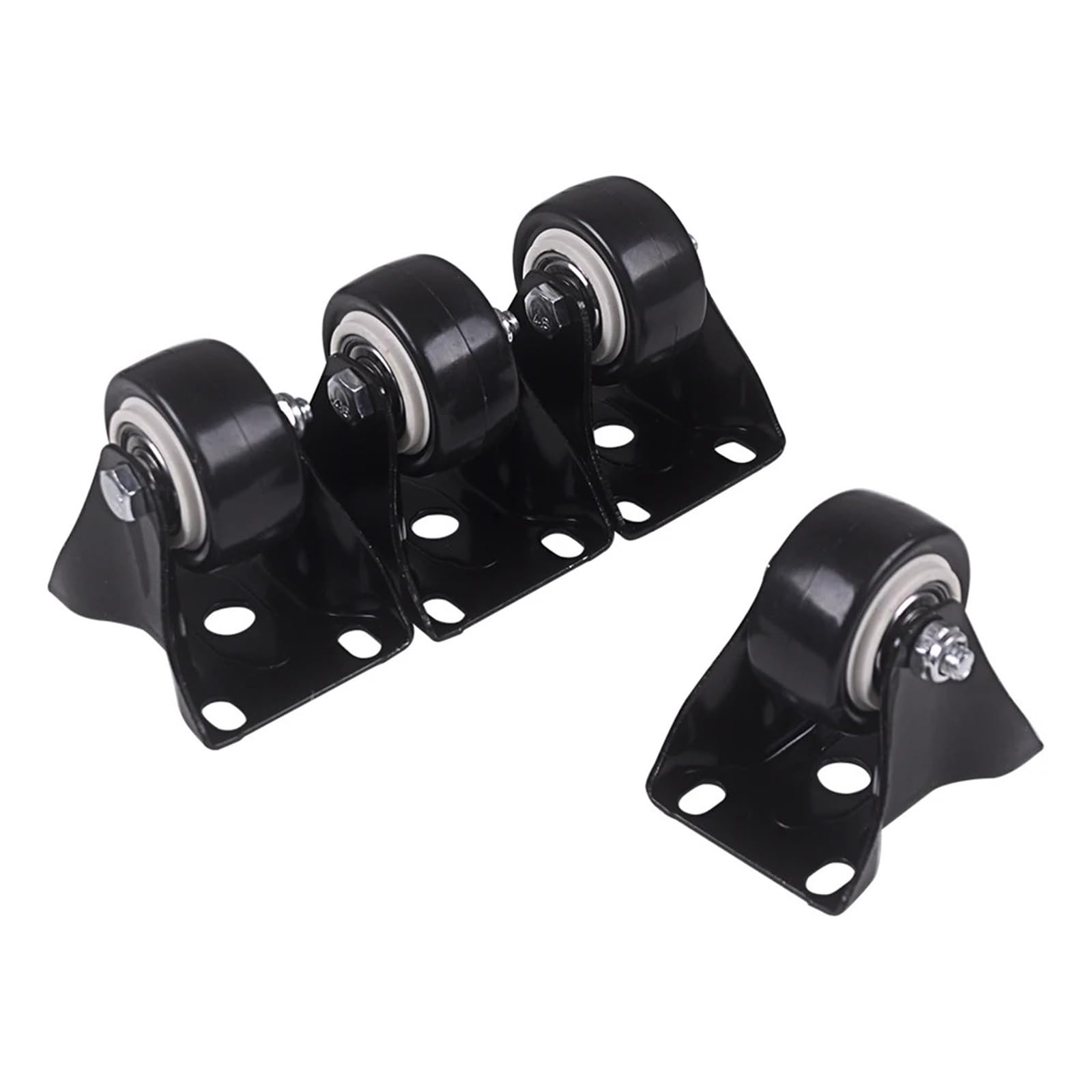 Roulettes en polyuréthane noir haute durabilité de 1.5 pouces 4 pièces