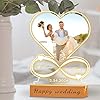 toyofmine Personalised Gifts for Women Girlfriend Couple - Heart Acrylic Glass Photo - Gift for Him and Her for Birthday Anniversary Valentine's Day Christmas Heart Plaque