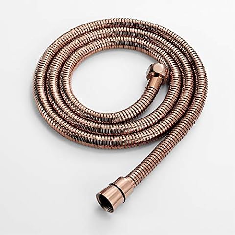 1.5m Shower Hose G1/2 Inch Stainless Steel Anti-Kink, Anti-Explosion, Leakproof Handshower Hose Bathroom Shower Faucet Hand Shower Accessories with Solid Brass Connector,Rose Gold Cover