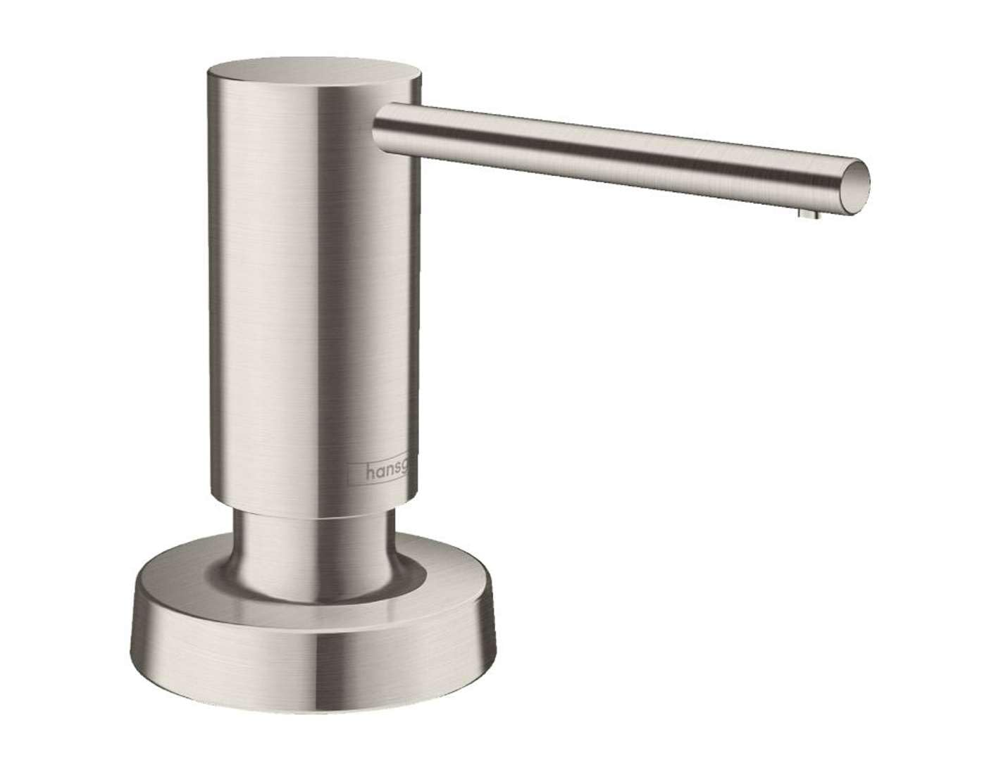 hansgrohe 40448800 A51 Soap Dispenser for Sink, Stainless Steel Kitchen Accessory, Round