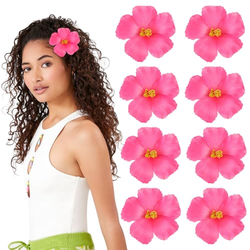 CLISPEED Hibiscus Fleurs Décoration 10 Pièces Hawaïen Fausses Têtes De Fleurs DIY Faux Fleur Fête Tropicale Fleurs Artificielles Accessoires Photo pour...