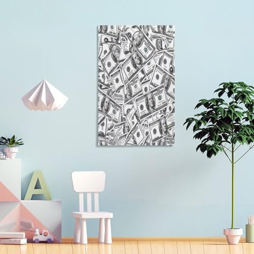 Tableau billets 100 dollars decoration salon moderne 30x45cm - 4