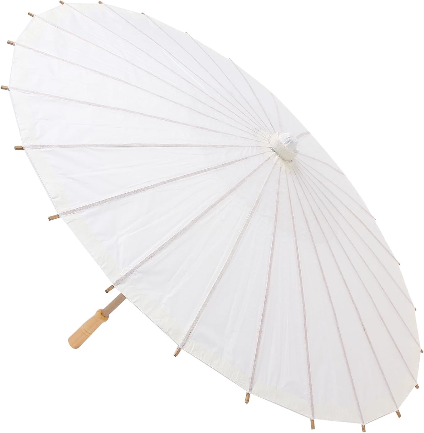 Lote de 20 Parasoles Grandes 60 cm Papel Bambú Paraguas Bodas - Sombrillas Papel Chinas Para Bodas Blanco, Blancos