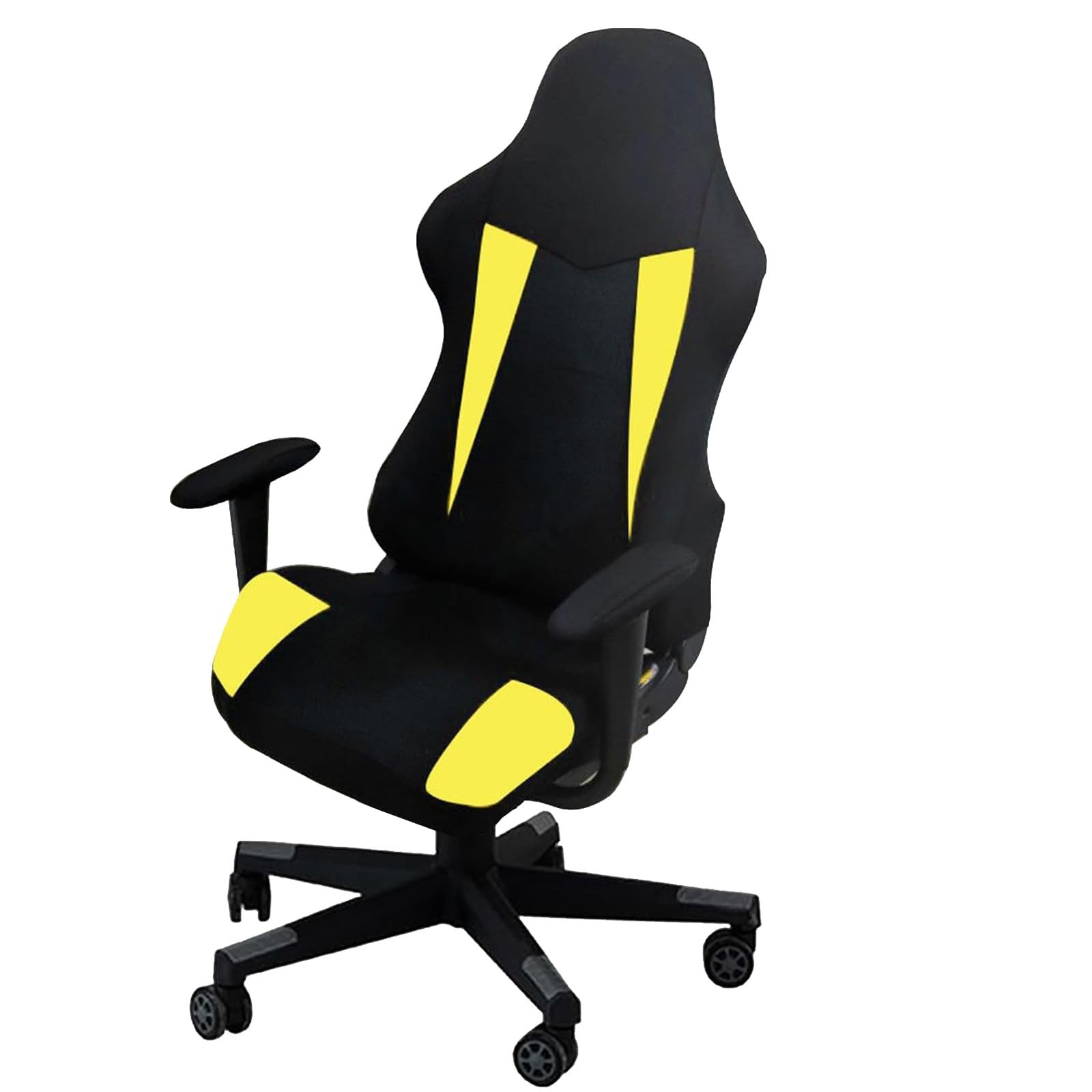 Tufkiss Gaming Chair Cover, 3d Printing Gaming Chair Cover, Stretch Soft Non-Slip Easy To Install Armrest Chair Cover Set For 4 (No Chair)(yellow)