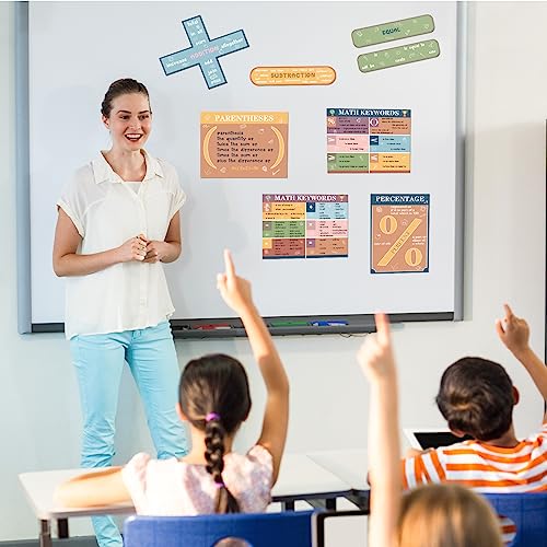 Image of Geyoga 15 Pcs Boho Math Posters for Classroom, Symbols Keywords