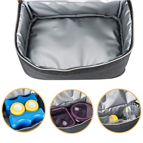 Breast Pump Bag Backpack - Cooler and Moistureproof Bag Double Layer for Mother Baby Bottle Breast Milk Pump Outdoor Working Backpack (Black)