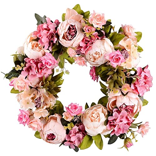 Couronne ronde de Noël et printemps en fleurs artificielles durables