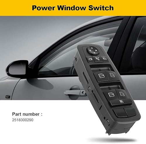 Miniatura 5 de OCPTY Interruptor de ventana eléctrica lado del conductor se adapta a Mercede 2006-2011s-Benz ML350 2010-2012 para Mercedes-Benz GL350 para