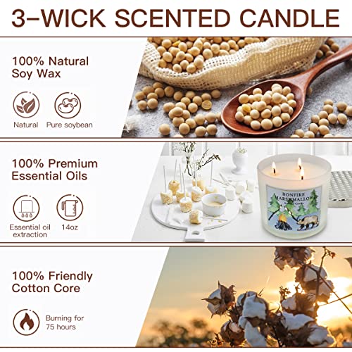 3 Pack Candles Gifts For Women, 42Oz Large 3 Wick Scented Candle, Candles For Home Scented, Aromatherapy Gift Set For Birthday, Natural Soy Wax With Essential Oils For Stress Relief #TOP3