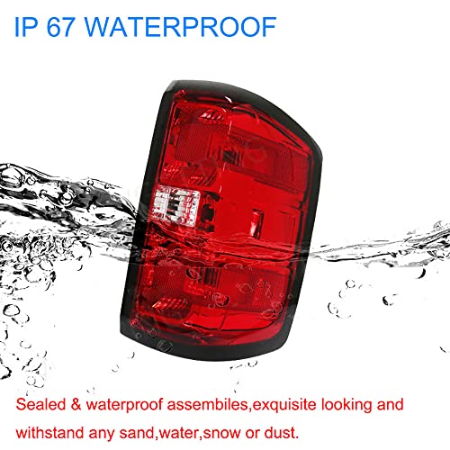 Image of MOCW Right Tail Light Compatible with 2014-2018 Chevrolet Silverado 1500 2500 HD 3500HD, GMC Sierra 3500 HD Taillight Brake Lamps Halogen Bulb and Harness Included, Right Passenger Side
