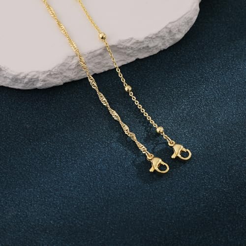 Image of Gold Ankle Bracelets for Women,14K Real Gold Plated Waterproof Anklets Set Layered Anklets for Women Dainty Trendy Jewelry Gift Non Tarnish