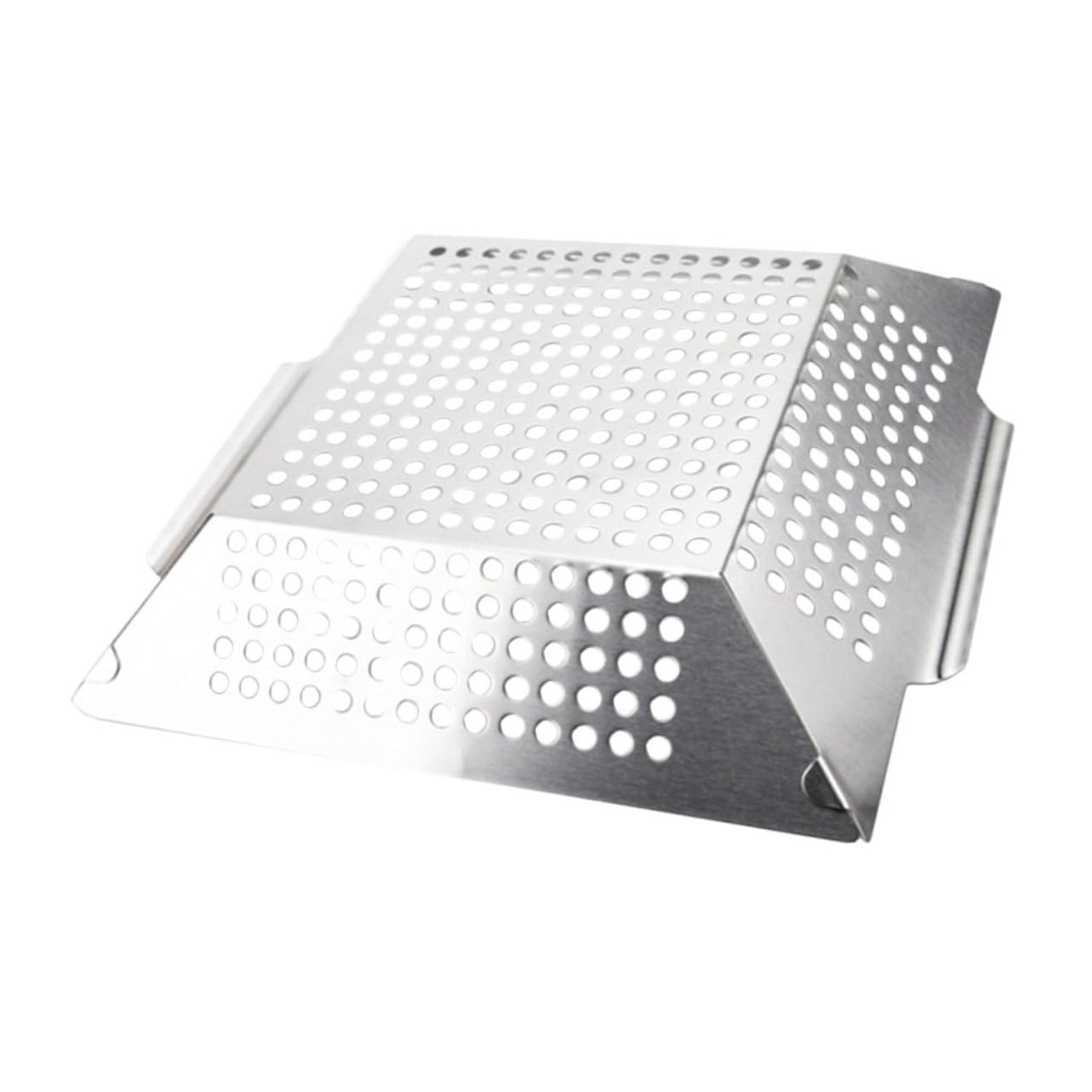 Levemolo Professional BBQ Pan Household Grill Tray Reusable Grill Topper Easy Cleaning Double Handles Stainless Steel