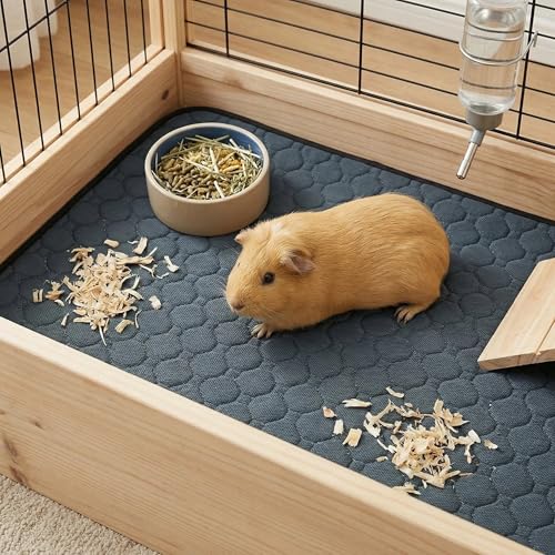 Image of Guinea Pig Cage Liners - Washable Guinea Pig Pee Pads, Waterproof Reusable & Anti Slip Guinea Pig Bedding Fast and Super Absorbent Pee Pad for Small Animals Rabbit Hamster Rat