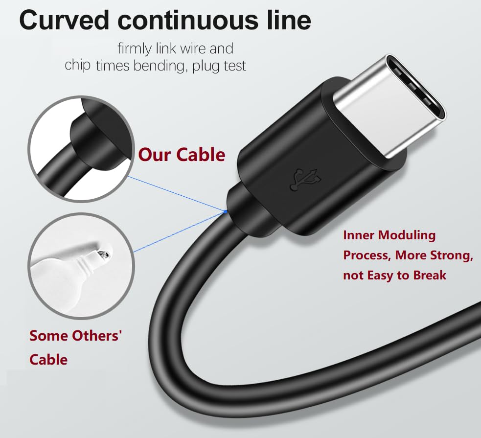 Image of USB Type C Cable - 45W Fast Charging 0.25 Mtr Long Flash Charge Cable 2.4A QC 3.0 Power Cable Compatible with Leading Mobile Phones