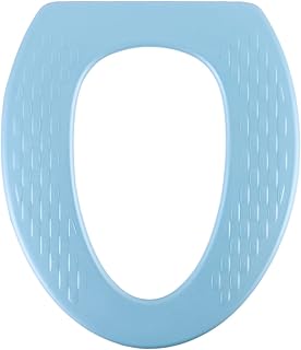 MAGILL Suave Calentador Esterilla Cuarto de Baño Tapa de Asiento de Inodoro CloseTestool Lavable Accesorios de Baño Grueso Tipo O en Invierno Cubierta del Asiento de Inodoro (Color: Azul a Rayas)