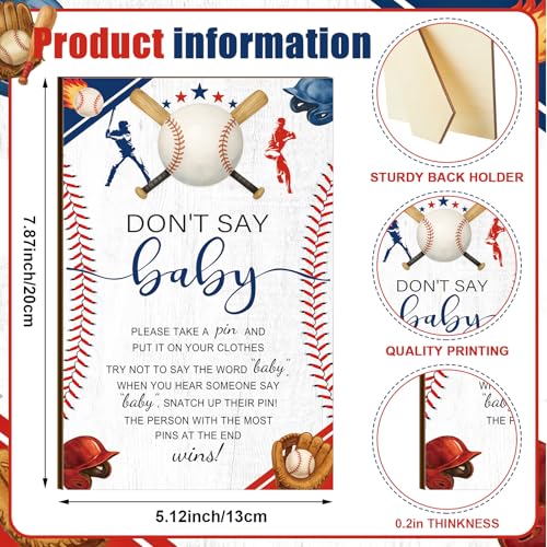 Image of Patelai 321 Pcs Baseball Baby Shower Games Set Don't Say Baby 5 Activities