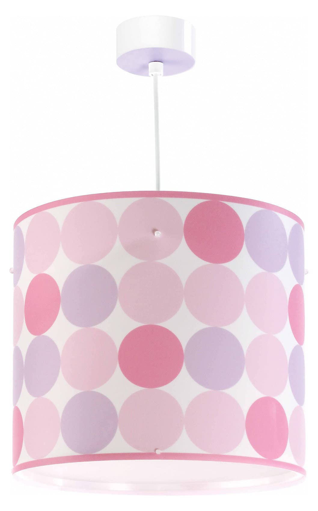 Dalber - Lampada da soffitto, a sospensione rotonda, colore: rosa, led, plastica