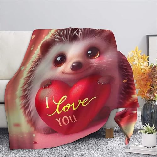 Couverture De Lit en microfibre douce et chaude imprimée 3D hérisson plaid canapé - 7
