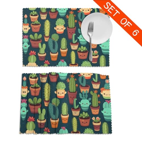 Set de table cactus rectangulaire 30x45 résistant chaleur salle à manger - 3