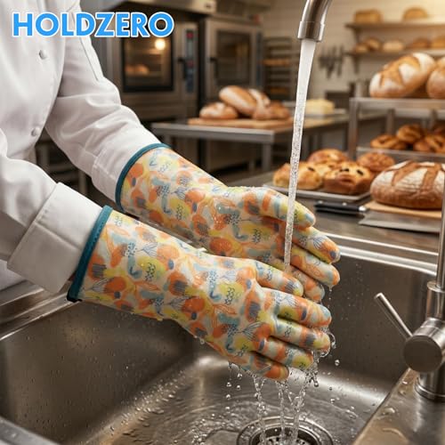 Gants en silicone liquide imperméables résistants chaleur pâtisserie L - 7