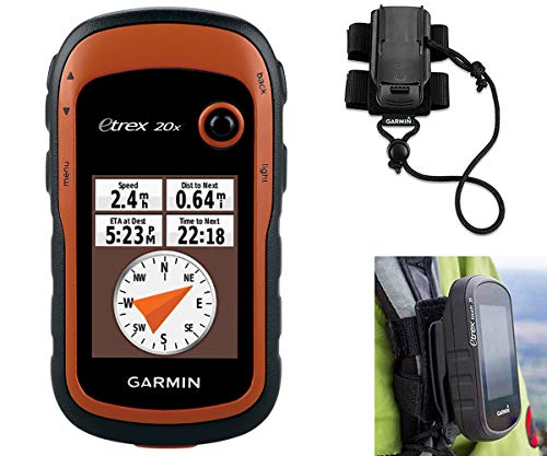 Garmin eTrex 20x Hiking GPS Bundle | with Backpack Tether Mount | GPS/GLONASS
