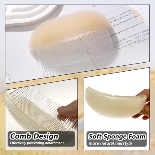 2Pcs Peines insertos de volumen 4.1in beige miniatura 4