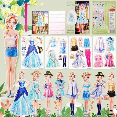 Magnetic Dress Up Dolls, Magnetic Princess Dress Up Paper Dolls, Magnetic Dress Up Dolls for Girls Ages 4-10 Learning Created Imagine Set Birthday...
