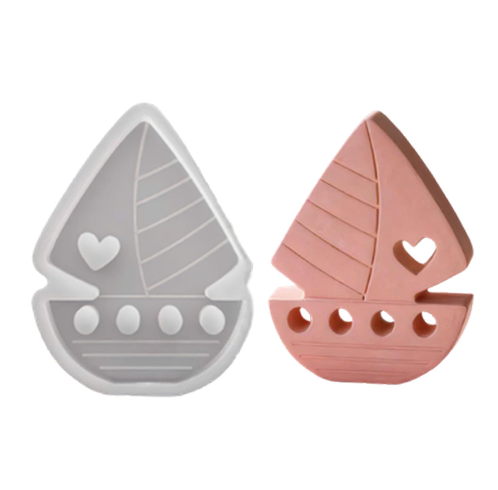 ZEPFJHE Sturdy Silicone Sailboats in Heart Shape Great for Candlewax and Soap Making Love Sailboats