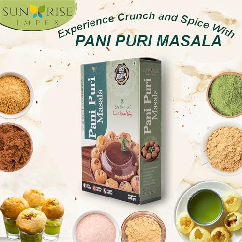 Image of SUNRISE Impex Pani Puri Masala 100g | Flavourful Golgappa Masala Powder | Authentic Street Style Indian Chaat Spice Mix for Pani Puri, Golgappa & Chaat
