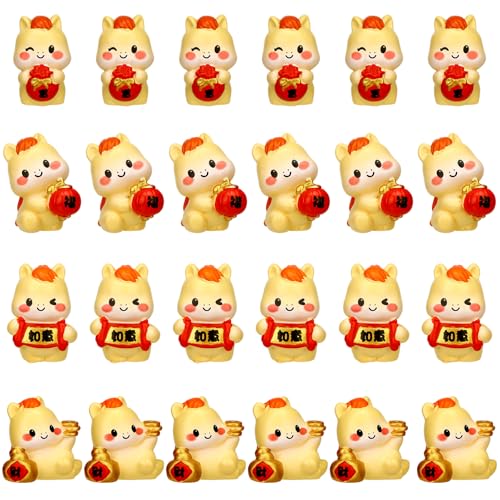 24 Pcs 2026 Chinese New Year Horse Figurines Mini Resin