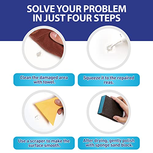 Image of BONCART Spackle Wall Repair Kit, Wall Mending Agent Putty with Tools | Includes Scraper And Sanding Sponge. For Wall Cracks, Nail Holes, And Graffiti