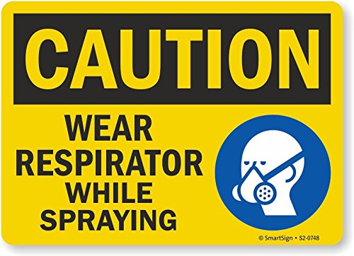 Panneau Caution Wear Respirator d'avertissement en aluminium de 17,8 x 25,4 cm