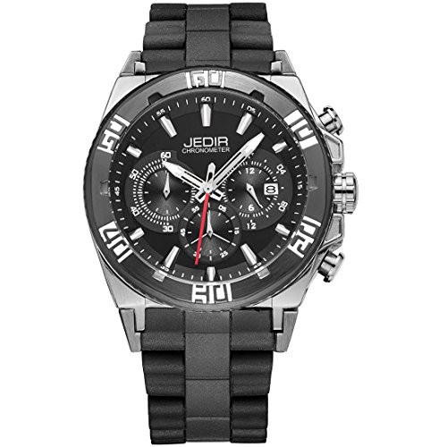 Montre quartz homme LULI au design unique cadran chronographe et bracelet silicone chic