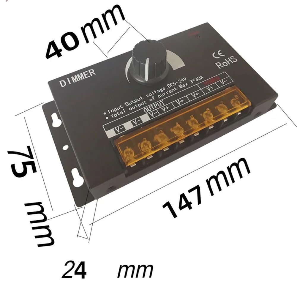 DC5V-24V 12V LED Knopf Dimmer Max 3x30A 90A 720W Fernbedienung PWM Digitales Dimmen for SMD 5050 3528 2835 LED Streifen Lichter