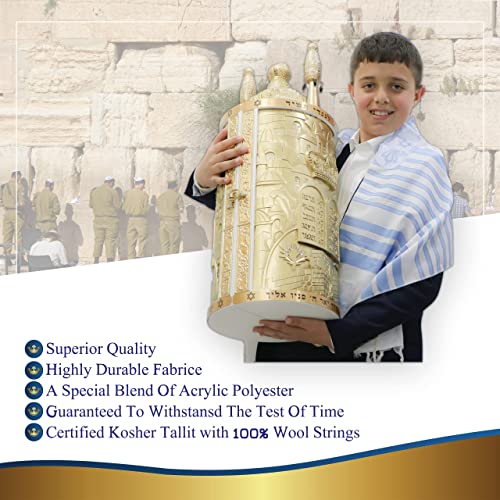 Kosher Tallit Prayer Shawl from ISRAEL with Matching Bag & Free PVC Cover with Bracha on Neckband2