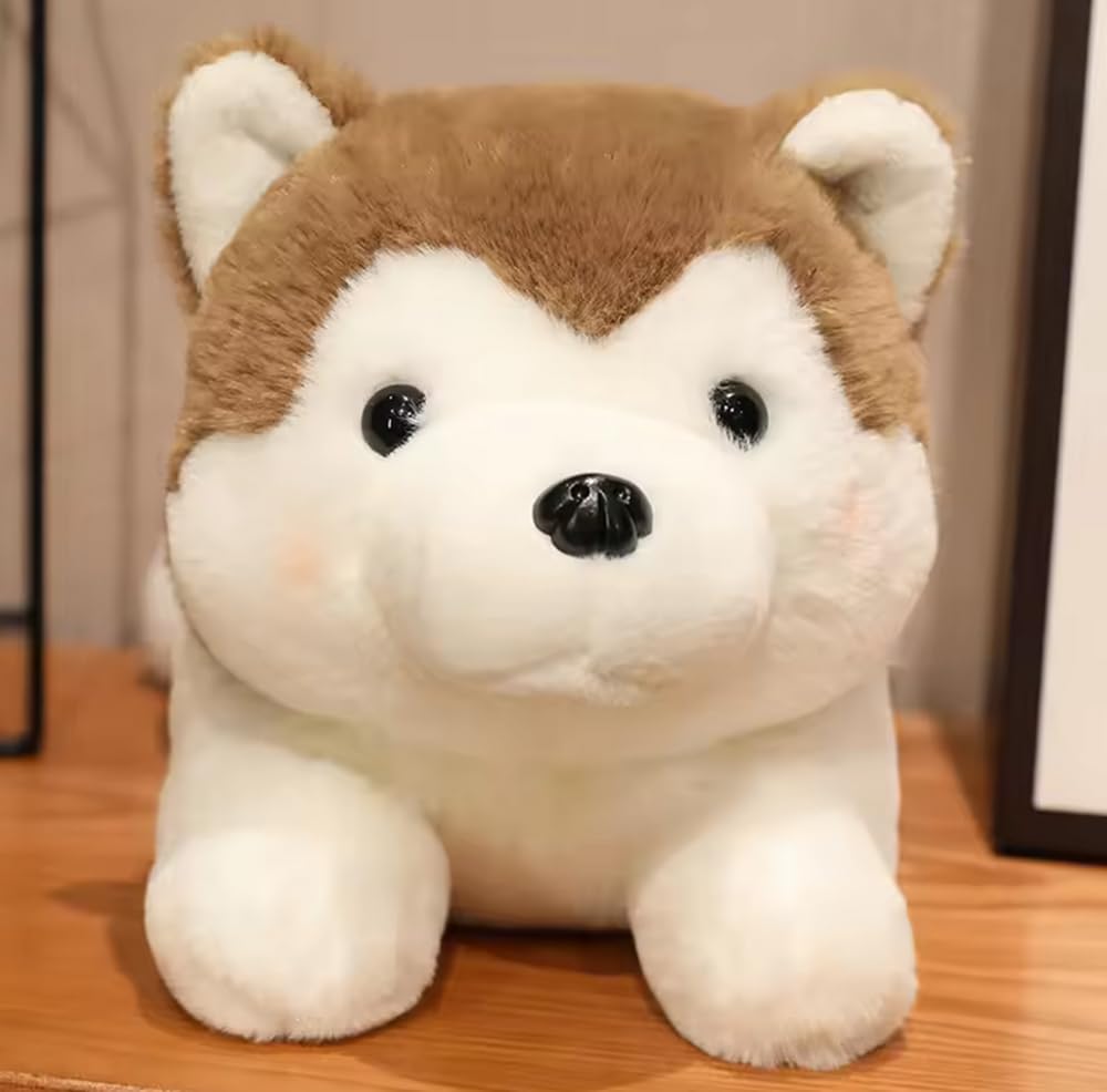 Tikwisdom Stuffed Animals-Dog, Super Soft Husky Doll, Cartoon Cute Dog Plush Toy, Length 28cm (brown) - Image 3