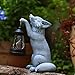 Fox Statue for Garden Decor, Garden Statue with Solar Power Light for Outdoor Patio Porch Lawn Yard Backyard Oudside Indoor Shelf Decoration,Praying Fox Sculptures Decorations to Wow Your Guests