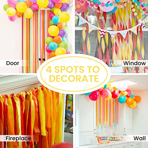 Image of PartyWoo Pastel Crepe Paper Streamers 8pcs 656ft Pack of Pastel Rainbow Colorful Crepe Paper Streamers for Graduation Baby Shower Unicorn Easter Safari Spring Rainbow Theme Birthday Party Decorations